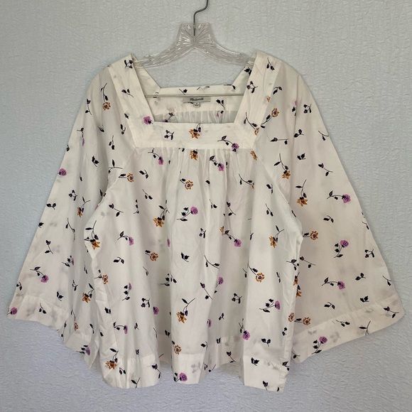 Madewell NEW Square Neck Top in Sweet Blossoms - Picture 5 of 11